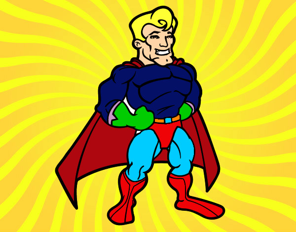 Desenho Super-herói musculoso pintado por robertopai