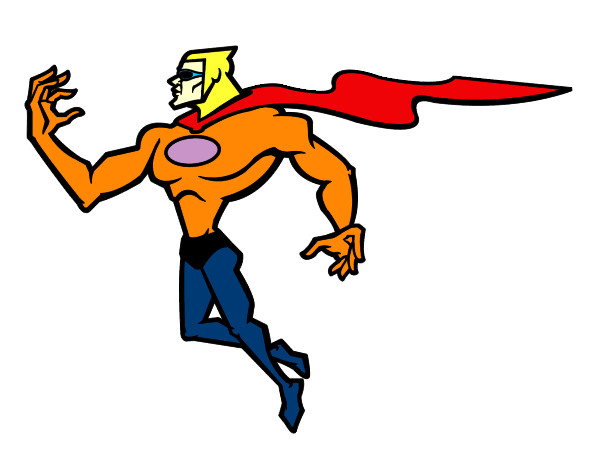 Desenho Super herói poderoso pintado por robertopai