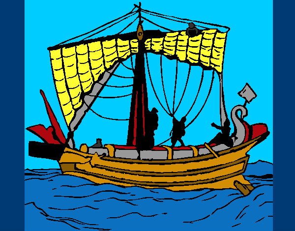 Desenho Barco romano pintado por leonidas
