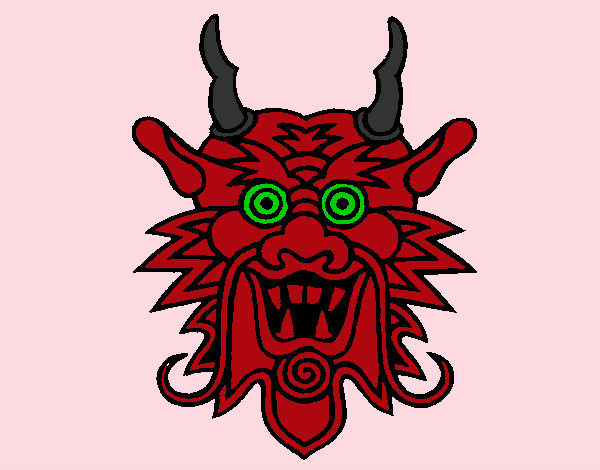 Desenho Cara de dragão pintado por junior06