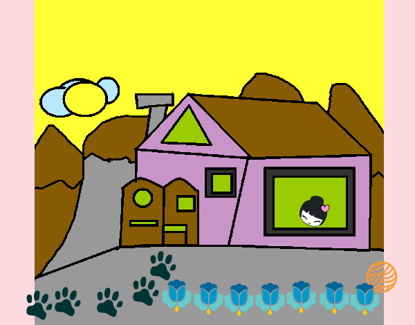 Desenho Casa 7 pintado por ratinha