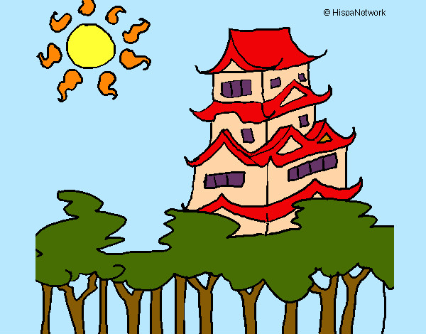 Desenho Casa japonesa pintado por raianepc