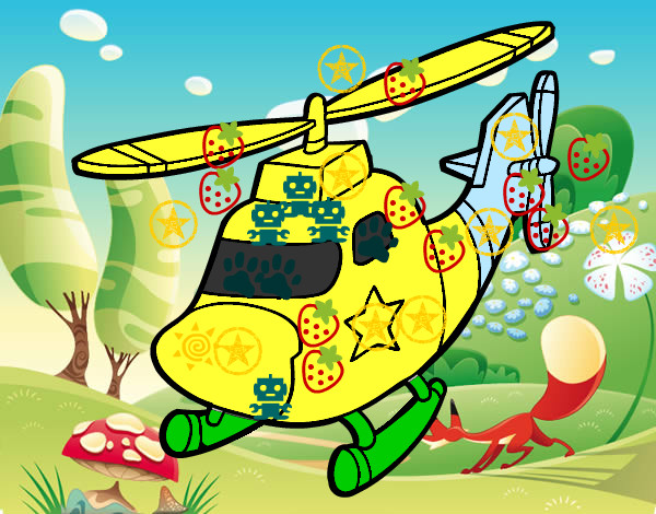 Desenho Helicoptero com uma estrela pintado por junior06