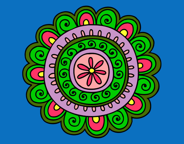 Desenho Mandala alegre pintado por Mamandalas