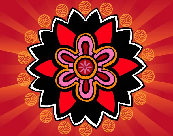 Desenho Mandala em forma flor weiss pintado por lucianoPE