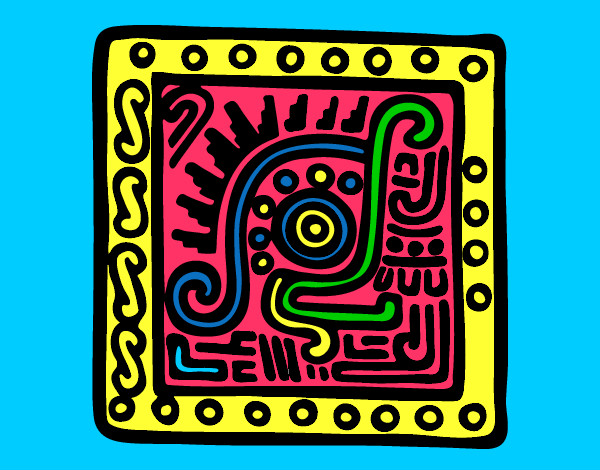 Desenho Símbolo Maia pintado por Mamandalas
