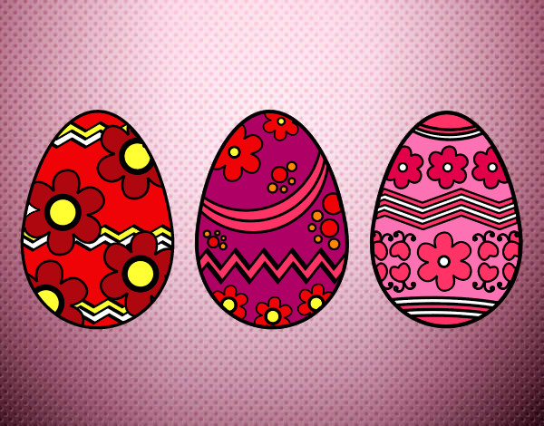 Desenho Três ovos de Páscoa pintado por gloriaa