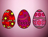 Desenho Três ovos de Páscoa pintado por gloriaa