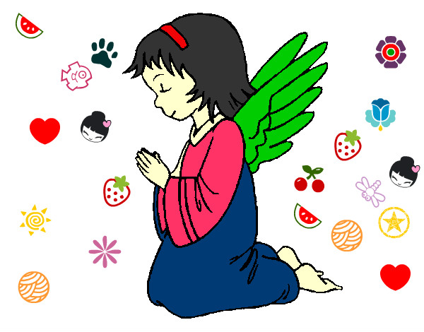 Desenho Anjo a orar pintado por Clarinha2