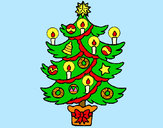 Desenho Árvore de natal com velas pintado por _Dindih_