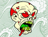 Desenho Cabeça de zombie pintado por samorai