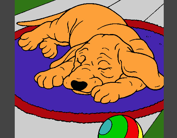 Desenho Cão a dormir pintado por _Dindih_