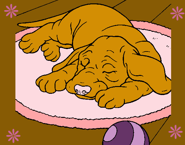 Desenho Cão a dormir pintado por mellissa