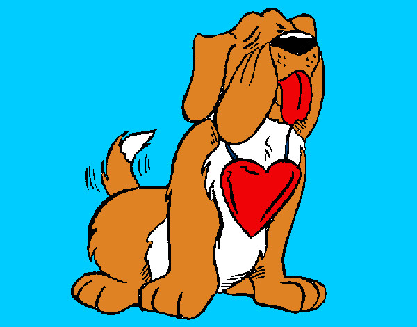 Desenho Cão apaixonado pintado por _Dindih_