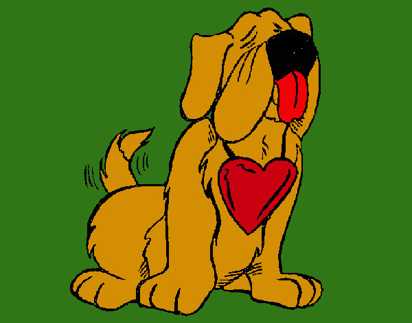 Desenho Cão apaixonado pintado por _Dindih_
