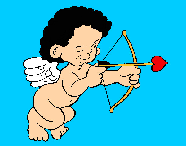 Desenho Cupido a apontar com a seta pintado por _Dindih_