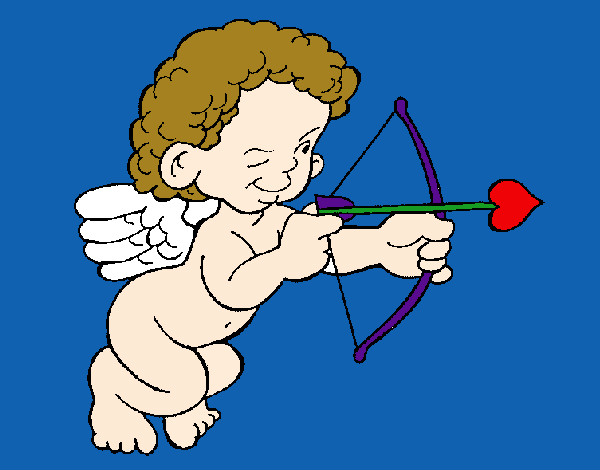 Desenho Cupido a apontar com a seta pintado por _Dindih_