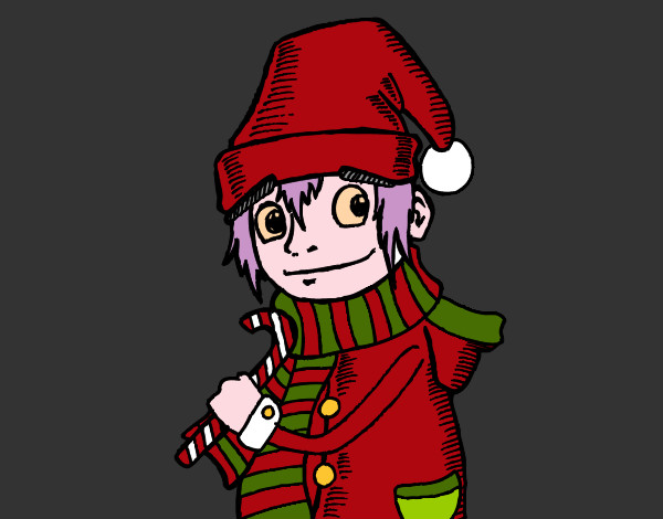Desenho Elfo de natal pintado por chris_Sing