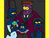 Desenho Família de monstros pintado por YGUCEZAR