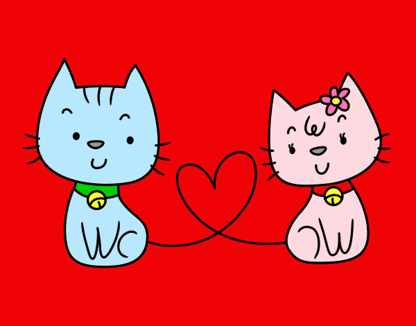 Desenho Gatos apaixonados pintado por Larissa69