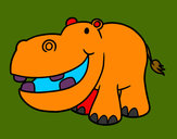 Desenho Hipopótamo pequeno pintado por Migalhas
