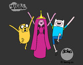 Desenho Jake, Princesa Bubblegum e Finn pintado por chris_Sing