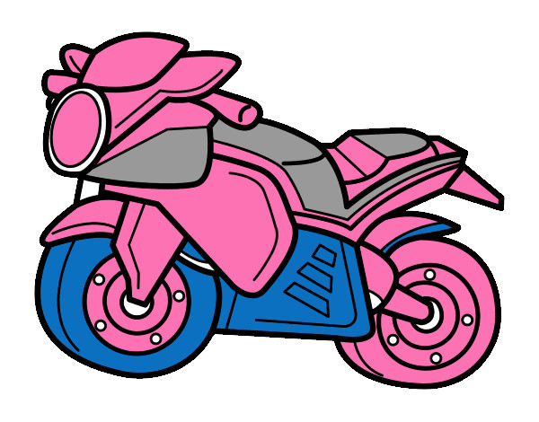 Desenho de Moto esportiva pintado e colorido por Andorinha o dia