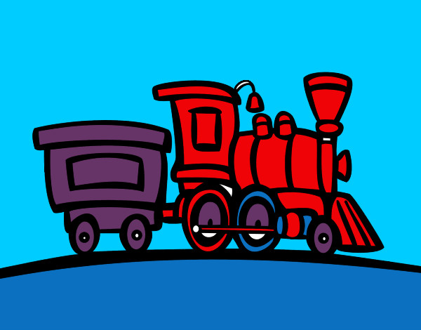 Desenho Trem com vagão pintado por Edududu