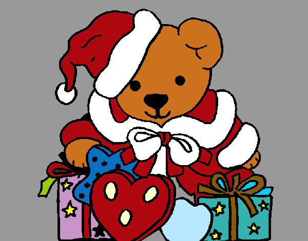 Desenho Ursinho com gorro natalício pintado por chris_Sing