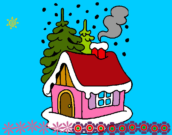 Desenho Casa na neve pintado por SABRINAS 