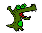 Desenho Crocodilo a gritar pintado por guigu