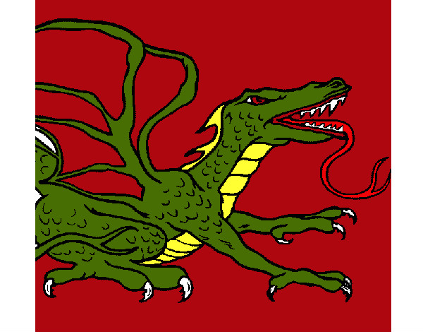 Desenho Dragão réptil pintado por guigu