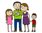 Desenho Família unida pintado por JadeNuvem