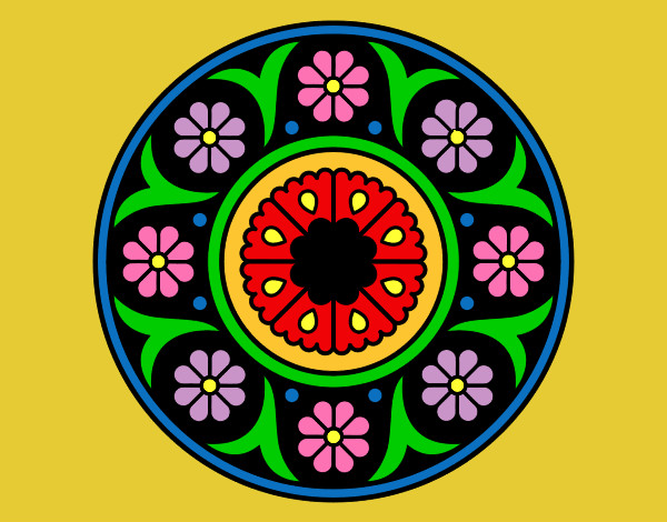 Desenho Mandala flor pintado por jackie 