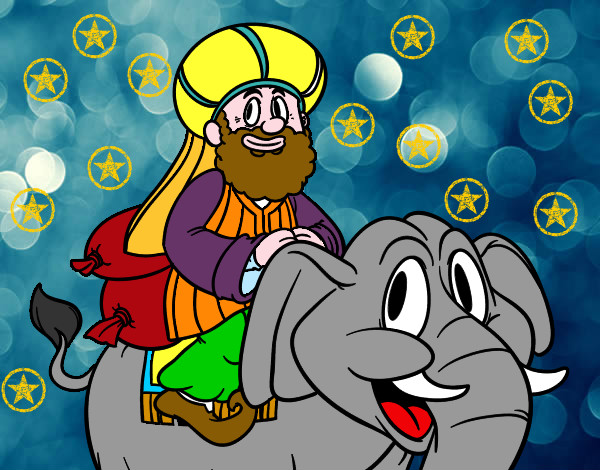 Desenho Rei Baltasar a elefante pintado por SABRINAS 