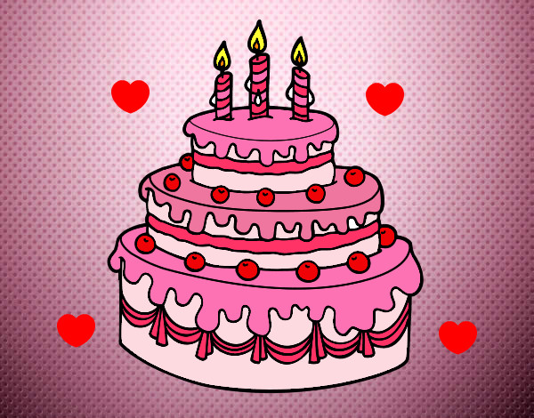 Desenho Torta de Aniversário pintado por lindaaa 
