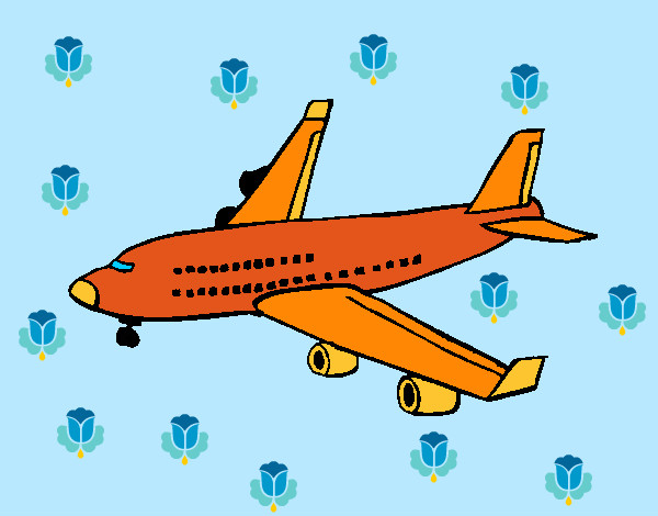 Desenho Avião de passageiros pintado por gloriaa