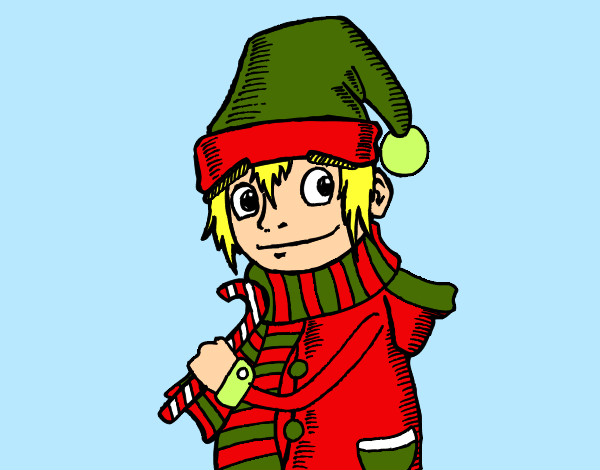 Desenho Elfo de natal pintado por Rafa26