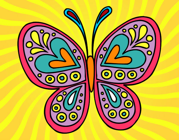 Desenho Mandala borboleta pintado por livita