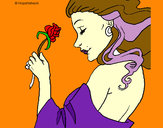 Desenho Princesa com uma rosa pintado por livita