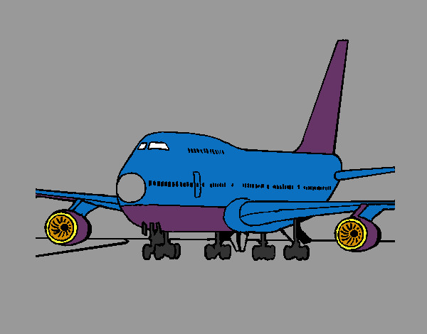 Desenho Avião em pista pintado por Pedro2007