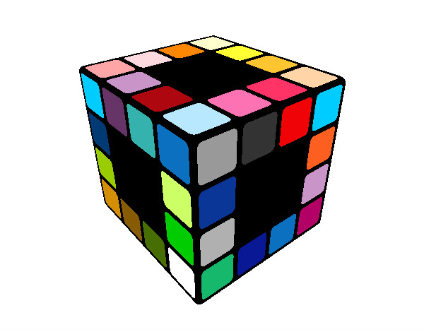 Desenho Cubo de Rubik pintado por mariarita