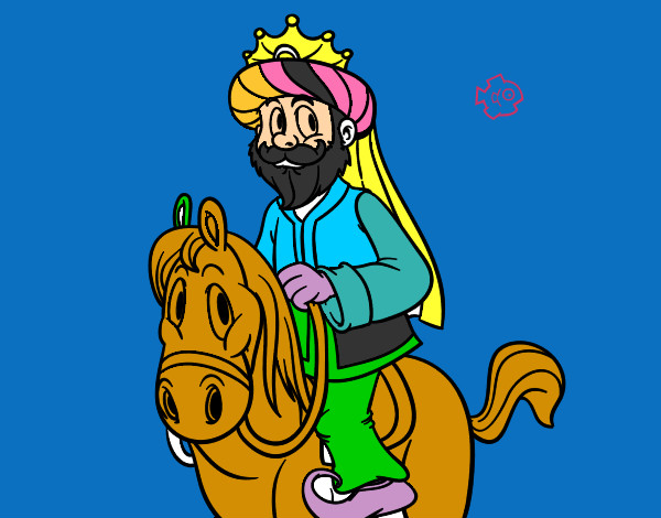 Desenho Gaspar a cavalo pintado por gustavocau