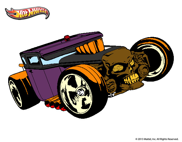 Desenho Hot Wheels Bone Shaker pintado por moto