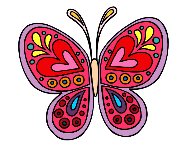 Desenho Mandala borboleta pintado por flora