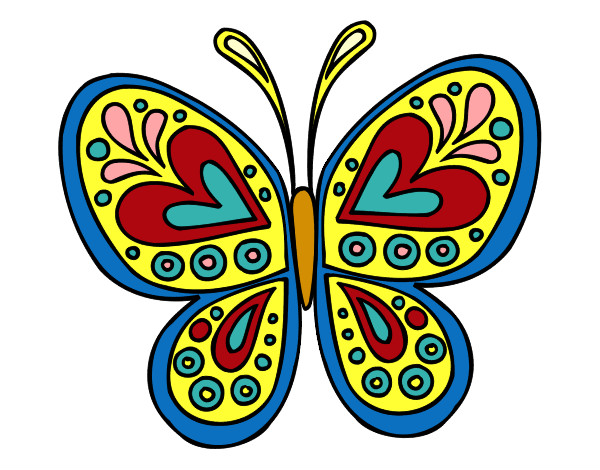 Desenho Mandala borboleta pintado por Nadiavi