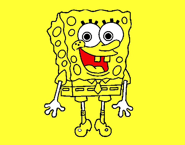 Desenho SpongeBob alegre pintado por bhun