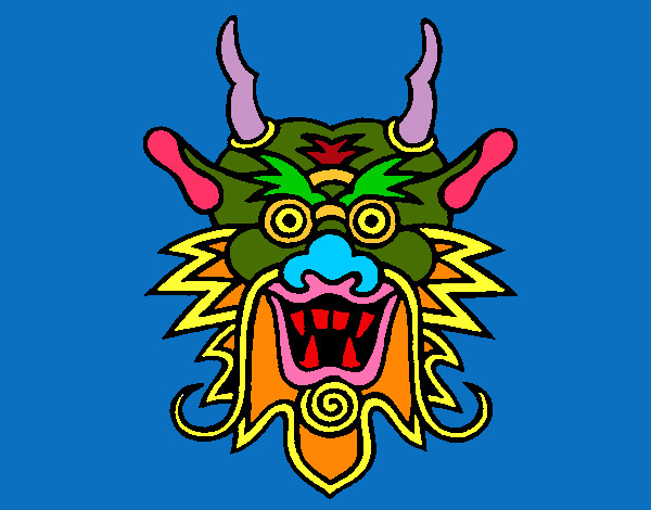Desenho Cara de dragão pintado por sandy1987