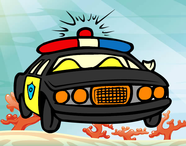 Desenho Carro de polícia pintado por manuelaa