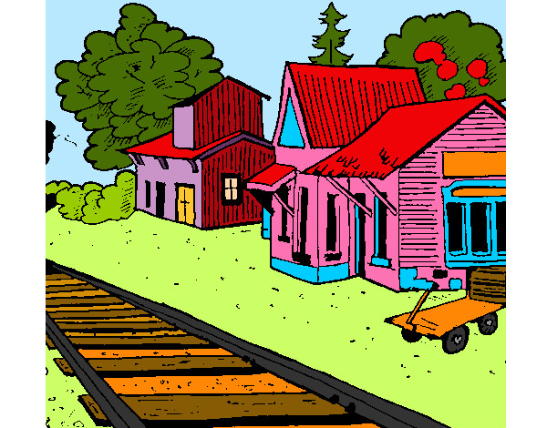 Desenho Estação de comboio pintado por sandy1987